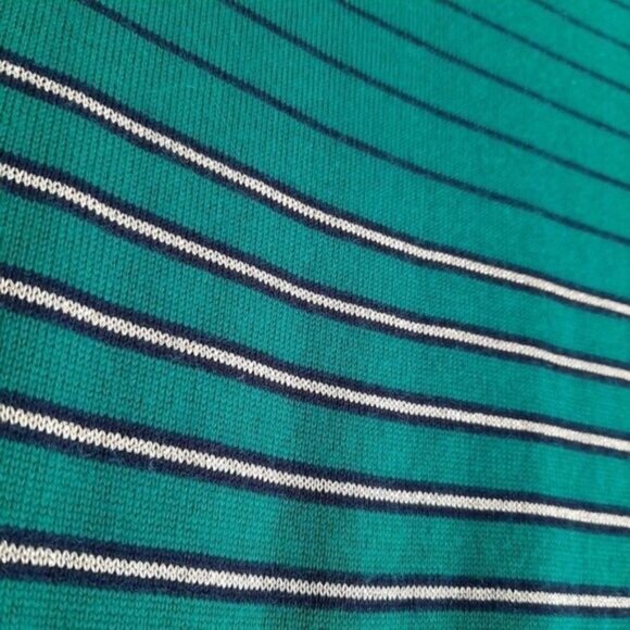 LUISA SPAGNOLI | Wool Blend Fine Knit Stripe Tee Shell Sz M - Picture 7 of 13